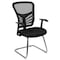 Flash Furniture Black Mesh Side Reception Chair with Chrome Sled Base HL-0001B-BK-GG - alternate 3